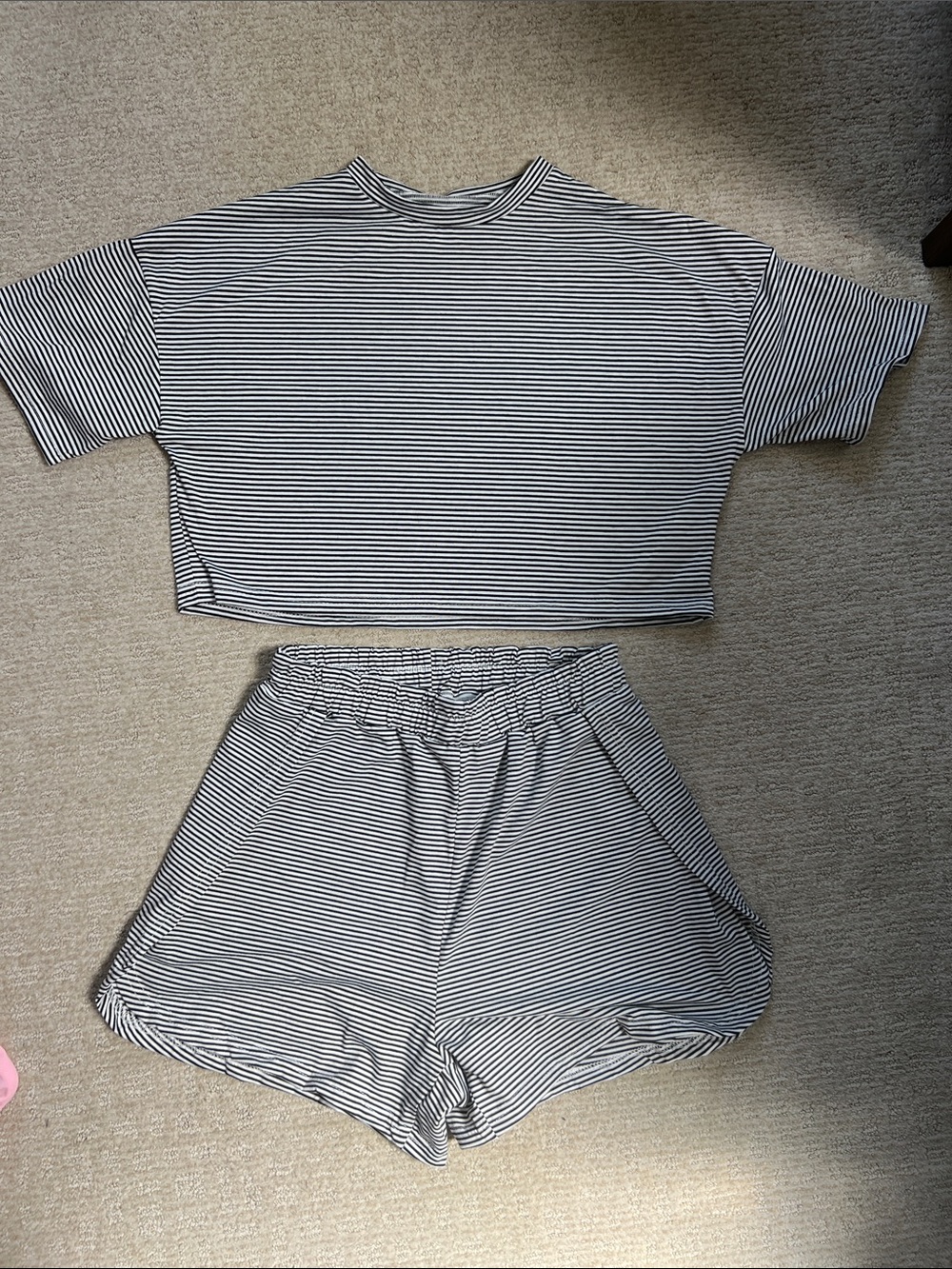 Mango Black & White Striped Knit Set